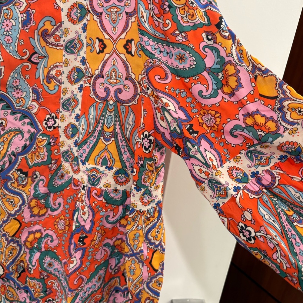 Shoshanna Paisley Floral Peasant Top Size Medium - Picture 12 of 15